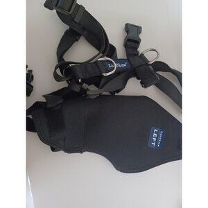 LufeLux Dog Knee Brace with Harness and Connection Belt Large Black -Left Leg